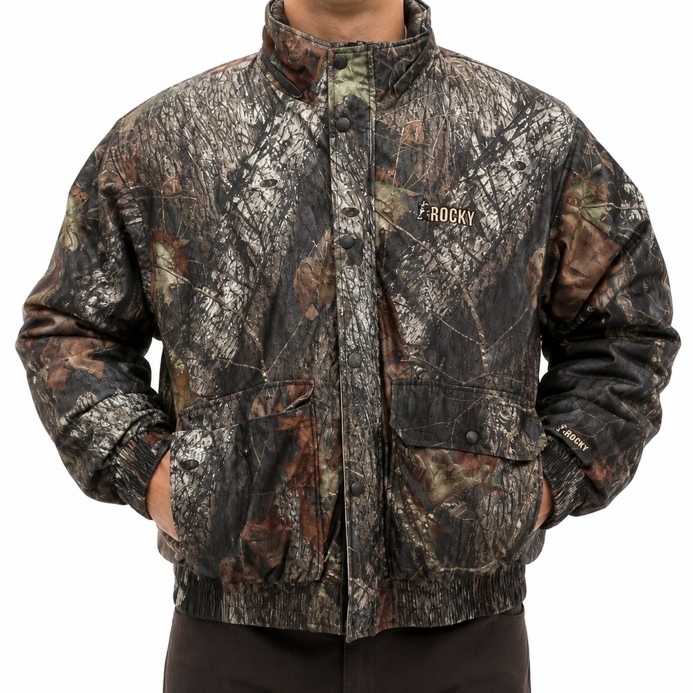 Rocky Bomber Jacket Men Large Mossy Oak Camo Thinsulate FQ0609500 Hunting Coat